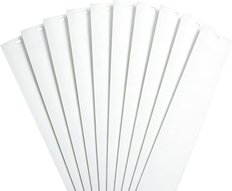FTTIKI 82.5" x 3.5" White PVC Vertical Blind Replacement Slats Curved Smooth (10 Pack) - Image 2